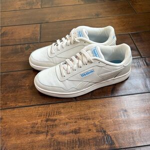 Reebok White Sneakers with Blue Accents